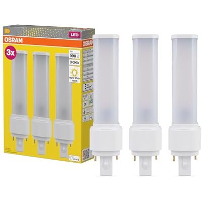 OSRAM DULUX D26 LED Kompaktlampa, 9W, 990lm, 3000K varmvit, Sockel G24D-3, 230V AC/CCG, CRI 80, 35mm Diameter OSRAM DULUX D26 LED Kompaktlampa, 9W, 990lm, 3000K varmvit, Sockel G24D-3, 230V AC/CCG, CRI 80, 35mm Diameter