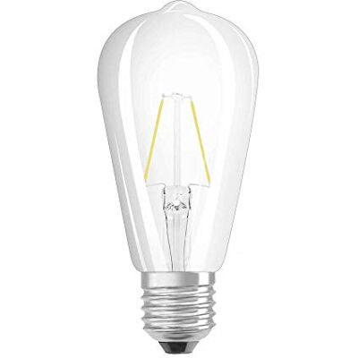 OSRAM LED Star Classic Edison lampa, i Edison form med E27-sockel, ej dimbar, ersätter 25 watt, glödtrådstil klar, varm vit – 2700 Kelvin, 1-pack OSRAM LED Star Classic Edison lampa, i Edison form med E27-sockel, ej dimbar, ersätter 25 watt, glödtrådstil klar, varm vit – 2700 Kelvin, 1-pack