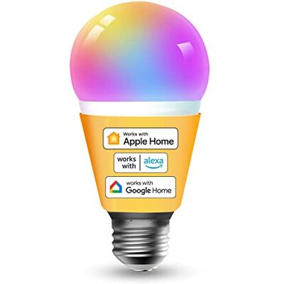 Refoss Smart WiFi Glödlampa E27 Stöder HomeKit, Smart Alexa Bulb Multicolor Dimbar LED-lampa med Siri, Alexa, Google Assistant, RGBWW 2700K-6500K Varmvit och kallvit, 1 Pack Refoss Smart WiFi Glödlampa E27 Stöder HomeKit, Smart Alexa Bulb Multicolor Dimbar LED-lampa med Siri, Alexa, Google Assistant, RGBWW 2700K-6500K Varmvit och kallvit, 1 Pack