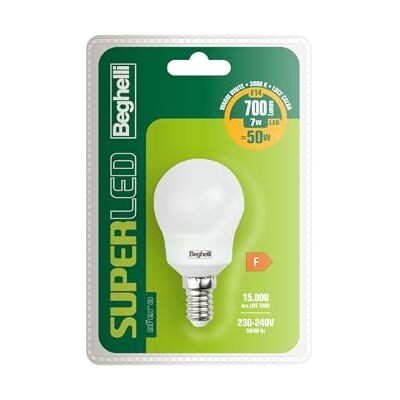 Beghelli Superled LED-glödlampa, E14, 7 W, varmvit, 3000 K Beghelli Superled LED-glödlampa, E14, 7 W, varmvit, 3000 K