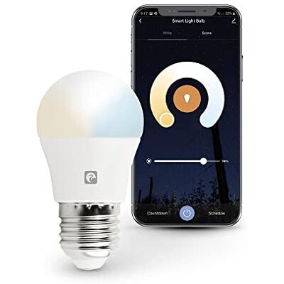 Garza Smarthome-LED-lampa WiFi CCT 5,5 W sfärisk E27 smart och programmerbar förändring intensitet och tonalitet, röststyrning och app, Alexa, iOS, Google, Android, 5,5 W, vit Garza Smarthome-LED-lampa WiFi CCT 5,5 W sfärisk E27 smart och programmerbar förändring intensitet och tonalitet, röststyrning och app, Alexa, iOS, Google, Android, 5,5 W, vit