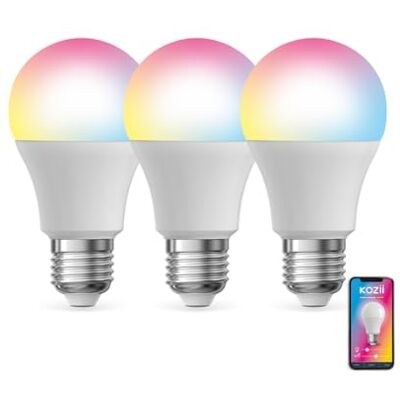 KOZII Xanlite Kpack3Ee806Grvbcct Smart Living Pack med 3 A60 anslutna LED-glödlampor E27 sockel Rvb Cct Modern teknik KOZII Xanlite Kpack3Ee806Grvbcct Smart Living Pack med 3 A60 anslutna LED-glödlampor E27 sockel Rvb Cct Modern teknik