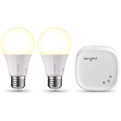 Sengled Element Classic Smart LED-lampa E27 startset, två lampor inklusive huv, dimbar, varmt vitt ljus, glödlampa 60 W, förlängning, kontrollerbar Via App, kompatibel med Amazon Alexa, ljuslampa Sengled Element Classic Smart LED-lampa E27 startset, två lampor inklusive huv, dimbar, varmt vitt ljus, glödlampa 60 W, förlängning, kontrollerbar Via App, kompatibel med Amazon Alexa, ljuslampa
