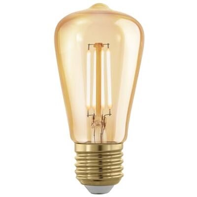 EGLO LED E27 dimbar, gyllene vintage glödlampa, LED-lampa, retrobelysning, 4 watt (motsvarande 30 watt), 320 lumen, E27 LED varmvit, 1700 Kelvin, LED-lampa, Edison glödlampa ST48, Ø 4,8 cm EGLO LED E27 dimbar, gyllene vintage glödlampa, LED-lampa, retrobelysning, 4 watt (motsvarande 30 watt), 320 lumen, E27 LED varmvit, 1700 Kelvin, LED-lampa, Edison glödlampa ST48, Ø 4,8 cm