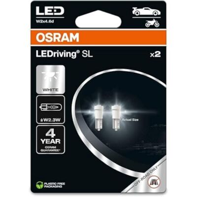 OSRAM LEDriving SL, ≜ W2.3W, T5-lampa, Vit 6000K, LED Retrofit, endast offroad-användning, Dubbelblister (2 lampor) OSRAM LEDriving SL, ≜ W2.3W, T5-lampa, Vit 6000K, LED Retrofit, endast offroad-användning, Dubbelblister (2 lampor)
