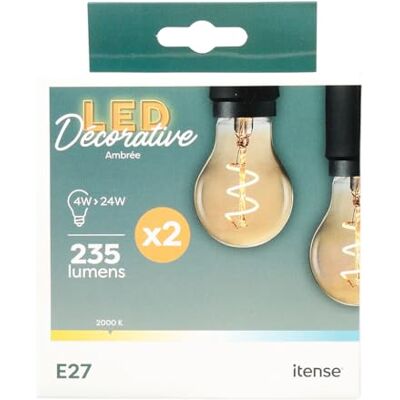 ITENSE Spiralglödlampa Energibesparande 4 W Ljusstyrka: 230 lumen Fäste: E27 Form: A60 Set med 2 glödlampor Effektiv belysning Perfekt för att skapa en mysig atmosfär ITENSE Spiralglödlampa Energibesparande 4 W Ljusstyrka: 230 lumen Fäste: E27 Form: A60 Set med 2 glödlampor Effektiv belysning Perfekt för att skapa en mysig atmosfär