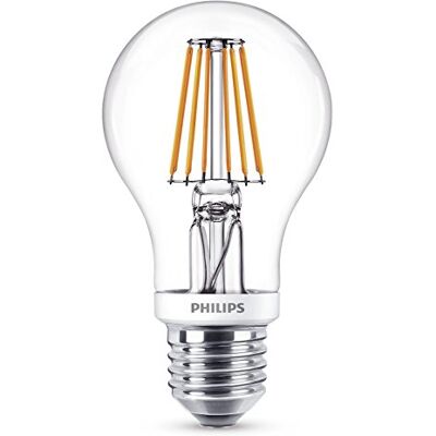 Philips LED klassisk dimbar E27 Edison skruv klar glödlampa glödlampa, 7,5 W (60 W) – varm vit vintage Pack of 1 Klar Philips LED klassisk dimbar E27 Edison skruv klar glödlampa glödlampa, 7,5 W (60 W) – varm vit vintage Pack of 1 Klar