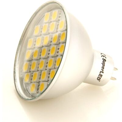 SuperLED MR16 27 SMD 5,5 Watt varm glödlampa SuperLED MR16 27 SMD 5,5 Watt varm glödlampa
