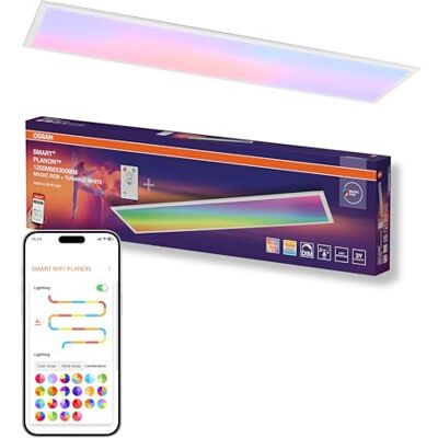 OSRAM SMART+ WIFI PLANON MAGIC LED panelljus, vit, 36W, 3600lm, vitljusfunktion, dimbar, dynamisk Magic RGB-effekt, lång livslängd, appkontrollerbar, enkel installation, 2700-6500K OSRAM SMART+ WIFI PLANON MAGIC LED panelljus, vit, 36W, 3600lm, vitljusfunktion, dimbar, dynamisk Magic RGB-effekt, lång livslängd, appkontrollerbar, enkel installation, 2700-6500K