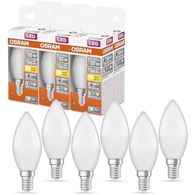 OSRAM SUPERSTAR+ CLASSIC B 25 FR LED-lampa, E14 bas, miniljusform, 2,8W, 245lm, 2700K, varmvitt ljus, kraftigt reducerad blå komponent, låg ögonbelastning, mycket låg energiförbrukning OSRAM SUPERSTAR+ CLASSIC B 25 FR LED-lampa, E14 bas, miniljusform, 2,8W, 245lm, 2700K, varmvitt ljus, kraftigt reducerad blå komponent, låg ögonbelastning, mycket låg energiförbrukning
