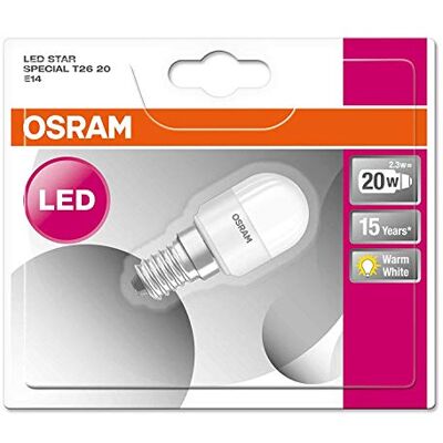 OSRAM LED STAR SPECIAL T26/LED-lampa: E14, 2,30 W, 20 W ersättning, frostad, Strålvinkel: 160°, varmt vit, 2700 K, 9pack OSRAM LED STAR SPECIAL T26/LED-lampa: E14, 2,30 W, 20 W ersättning, frostad, Strålvinkel: 160°, varmt vit, 2700 K, 9pack