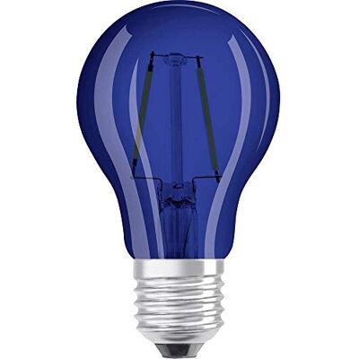 OSRAM LED Star Classic A Decor Blå/LED-lampa i glödlampform med E27-bas / dekorativ blå lampa och design / ersättning för 15 watt/förpackning med 1 OSRAM LED Star Classic A Decor Blå/LED-lampa i glödlampform med E27-bas / dekorativ blå lampa och design / ersättning för 15 watt/förpackning med 1