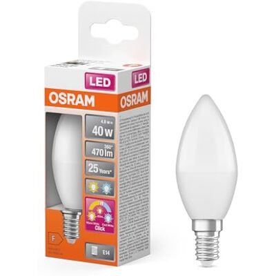 OSRAM LED Superstar Klassisk LED-lampa i B-lampform med tre ljusscener Relax, Active, Sleep. Tillverkad av frostad plast, 4,9W, E14-sockel, färgtemperatur 2700-4000 K, 6-pack OSRAM LED Superstar Klassisk LED-lampa i B-lampform med tre ljusscener Relax, Active, Sleep. Tillverkad av frostad plast, 4,9W, E14-sockel, färgtemperatur 2700-4000 K, 6-pack
