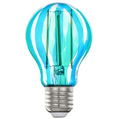EGLO LED E27 lampa, vintage glödlampa blå/grön, målad LED 6,5 watt, 500 lumen, E27 LED varm vit, 2700 Kelvin, LED glödlampa A60, Ø 6 cm EGLO LED E27 lampa, vintage glödlampa blå/grön, målad LED 6,5 watt, 500 lumen, E27 LED varm vit, 2700 Kelvin, LED glödlampa A60, Ø 6 cm