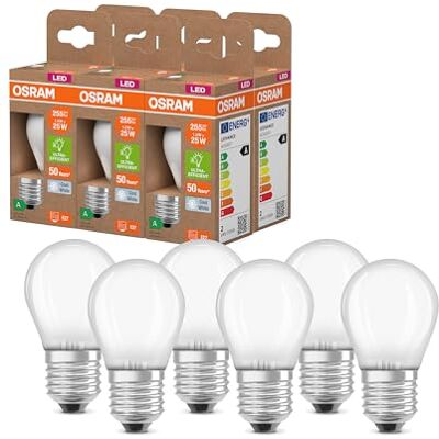OSRAM LED-lampa i klassisk miniball-form, med dekorativ LED-tråd i frostad design, energieffektivitetsklass A, E27, 1,2 W, 255 lm, 4000 K, kallvit. Utan uppvärmning, 6-pack OSRAM LED-lampa i klassisk miniball-form, med dekorativ LED-tråd i frostad design, energieffektivitetsklass A, E27, 1,2 W, 255 lm, 4000 K, kallvit. Utan uppvärmning, 6-pack