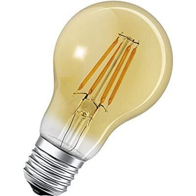 LEDVANCE Smart LED-lampa med WiFi teknik, E27-bas, gyllene glas,Varmt vitt (2400K), 680 Lumen, ersätter 53W-belysningsmaterial smart dimbar, 4-Pack LEDVANCE Smart LED-lampa med WiFi teknik, E27-bas, gyllene glas,Varmt vitt (2400K), 680 Lumen, ersätter 53W-belysningsmaterial smart dimbar, 4-Pack
