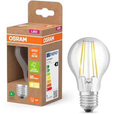 OSRAM LED Classic LED-lampa med glödtråd i klassisk glödlampsform, klarglaslampa, 2,2 W, E27-sockel, EEK A, 470 lm för allmänbelysning, 6-pack OSRAM LED Classic LED-lampa med glödtråd i klassisk glödlampsform, klarglaslampa, 2,2 W, E27-sockel, EEK A, 470 lm för allmänbelysning, 6-pack