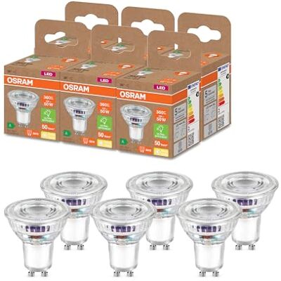 OSRAM mycket effektiv PAR16 reflektorlampa med energieffektivitetsklass B, socket GU10, 50W ersättning, 2W nominell kraft, 2700K (varm vit), särskilt kraftbesparande, klart glas, inte dimbar 6-pack OSRAM mycket effektiv PAR16 reflektorlampa med energieffektivitetsklass B, socket GU10, 50W ersättning, 2W nominell kraft, 2700K (varm vit), särskilt kraftbesparande, klart glas, inte dimbar 6-pack