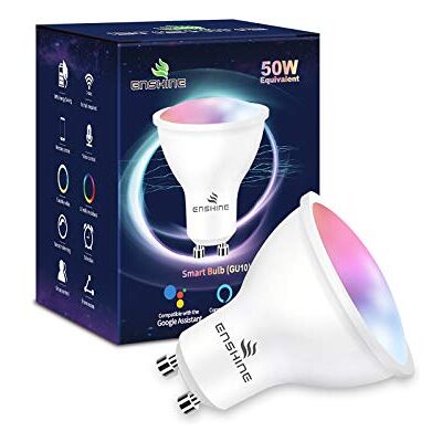 Enshine GU10 smart glödlampa, inställbar vit och RGB färg WiFi-glödlampor, kompatibel med Alexa och Google Home, musiksynkronisering, fjärrkontroll, 5 W (50 W), 470 lumen, ingen hubb krävs, 1-pack Enshine GU10 smart glödlampa, inställbar vit och RGB färg WiFi-glödlampor, kompatibel med Alexa och Google Home, musiksynkronisering, fjärrkontroll, 5 W (50 W), 470 lumen, ingen hubb krävs, 1-pack