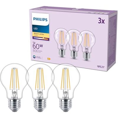 Philips classic P45 LED-lampa, 40 W, klar, E14-sockel, varmvit 2700 K, 3-pack Philips classic P45 LED-lampa, 40 W, klar, E14-sockel, varmvit 2700 K, 3-pack