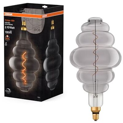 OSRAM Vintage 1906 röktonad LED-lampa, 4,8W, 100lm, bikupa form med 200 mm diameter & E27 bas, varmvitt ljus, dimbar glödtråd, livslängd på upp till 15 000 timmar OSRAM Vintage 1906 röktonad LED-lampa, 4,8W, 100lm, bikupa form med 200 mm diameter & E27 bas, varmvitt ljus, dimbar glödtråd, livslängd på upp till 15 000 timmar