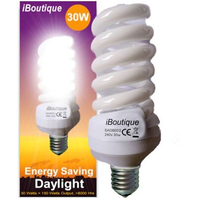 iBoutique Edison skruv "E27" dagsljus energisparande glödlampa motsvarar 150 watt från Full Spectrum, glas, 30 W iBoutique Edison skruv "E27" dagsljus energisparande glödlampa motsvarar 150 watt från Full Spectrum, glas, 30 W