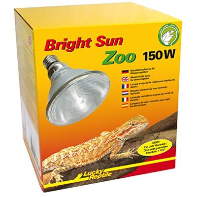 Lucky Reptile Bright Sun Zoo Desert 150 W Metalldampflampe för E27-socklar dagsljuslampa för stora terrarier värmelampa med UVA- och UVB-strålning UV-lampa för ökenreptiler Lucky Reptile Bright Sun Zoo Desert 150 W Metalldampflampe för E27-socklar dagsljuslampa för stora terrarier värmelampa med UVA- och UVB-strålning UV-lampa för ökenreptiler