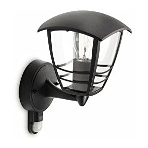 Philips Creek Vägglykta för Utomhusbruk Uppåtriktat fäste med rörelsesensor(IR), Svart, 1x60W, 230V, Ej Dimbar, ljuskälla medföljer ej Philips Creek Vägglykta för Utomhusbruk Uppåtriktat fäste med rörelsesensor(IR), Svart, 1x60W, 230V, Ej Dimbar, ljuskälla medföljer ej