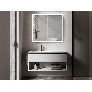 Talos LED-spegelskåp, svart magnus, 80 x 70 x 13 cm, badrumdesign, spegelskåp med LED-belysning, neutral vit ljusfärg aluminium, svart matt, dubbelsidig speglad, 2 glasgolv, IP44 Talos LED-spegelskåp, svart magnus, 80 x 70 x 13 cm, badrumdesign, spegelskåp med LED-belysning, neutral vit ljusfärg aluminium, svart matt, dubbelsidig speglad, 2 glasgolv, IP44