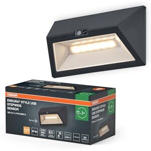OSRAM ENDURA Style USB väggstep bred sensor IP44 mörkgrå OSRAM ENDURA Style USB väggstep bred sensor IP44 mörkgrå