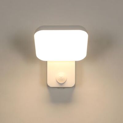 Comely LED utomhusvägglampa 16W med rörelsesensor och skymningssensor IP65 3000K svart/vit för entré trädgård altan Comely LED utomhusvägglampa 16W med rörelsesensor och skymningssensor IP65 3000K svart/vit för entré trädgård altan