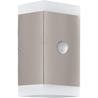 EGLO LED vägglampa Carpinera, 2-flammig utomhuslampa med rörelsedetektor, skymningssensor, vägglampa vinkelformad av rostfritt stål, plast, vit, LED utomhuslampa varm vit, GU10, IP44 EGLO LED vägglampa Carpinera, 2-flammig utomhuslampa med rörelsedetektor, skymningssensor, vägglampa vinkelformad av rostfritt stål, plast, vit, LED utomhuslampa varm vit, GU10, IP44