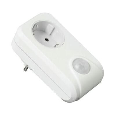 VoltShine 230 V adapter med skymningssensor, idealisk för att styra automatisk utomhusbelysning och optimera energiförbrukningen. VoltShine 230 V adapter med skymningssensor, idealisk för att styra automatisk utomhusbelysning och optimera energiförbrukningen.