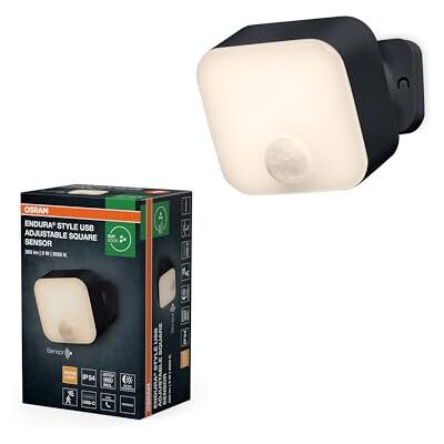 OSRAM ENDURA Style USB justerbar fyrkantig sensor IP54 mörkgrå OSRAM ENDURA Style USB justerbar fyrkantig sensor IP54 mörkgrå