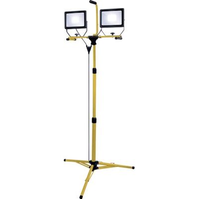 STAK Velamp ST748 LED-projektor på trefot, 2 x 50 W, 8 000 lm, gul, 3 m kabel, IP65, upp till 160 cm höjd. Utomhusanvändning: Idealisk för byggarbetsplatser, garage, G STAK Velamp ST748 LED-projektor på trefot, 2 x 50 W, 8 000 lm, gul, 3 m kabel, IP65, upp till 160 cm höjd. Utomhusanvändning: Idealisk för byggarbetsplatser, garage, G
