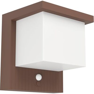 EGLO Solar vägglampa Frigento, 700 lumen utomhus solarlampa med rörelsesensor, LED, plast rostbrun-vit, varmvit, IP44 EGLO Solar vägglampa Frigento, 700 lumen utomhus solarlampa med rörelsesensor, LED, plast rostbrun-vit, varmvit, IP44