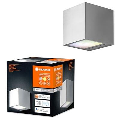 LEDVANCE Smart trädgårdsarmatur LED: för vägg, SMART+ BRICK MULTICOLOR / 14 W, 220...240 V, Varmvit, 3000 K, material: aluminium/stål, IP44, förpackning med 1 st. LEDVANCE Smart trädgårdsarmatur LED: för vägg, SMART+ BRICK MULTICOLOR / 14 W, 220...240 V, Varmvit, 3000 K, material: aluminium/stål, IP44, förpackning med 1 st.