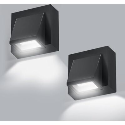 Comely 2-pack vattentät utomhusvägglampa IP65, 5W COB aluminiumvägglampa modern vägglampa, 6000K kallvitt ljus LED utomhusvägglampa för terrass trädgård balkong balkong garage, svart Comely 2-pack vattentät utomhusvägglampa IP65, 5W COB aluminiumvägglampa modern vägglampa, 6000K kallvitt ljus LED utomhusvägglampa för terrass trädgård balkong balkong garage, svart