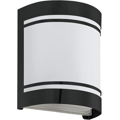 EGLO Outdoor vägglampa Cerno, 1 flammig utomhuslampa, vägglampa av galvaniserat stål i svart och satinerat glas i vitt, utomhuslampa E27, IP44 EGLO Outdoor vägglampa Cerno, 1 flammig utomhuslampa, vägglampa av galvaniserat stål i svart och satinerat glas i vitt, utomhuslampa E27, IP44