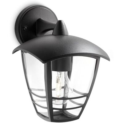 Philips Creek Vägglykta för Utomhusbruk Nedåtriktat fäste, Svart, 1x60W, 230V, Ej Dimbar, ljuskälla medföljer ej Philips Creek Vägglykta för Utomhusbruk Nedåtriktat fäste, Svart, 1x60W, 230V, Ej Dimbar, ljuskälla medföljer ej