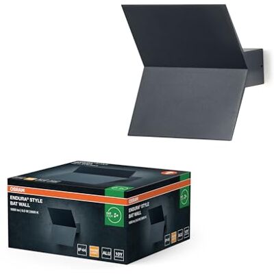 OSRAM ENDURA STYLE BAT utomhusvägglampa, LED vägglampa med indirekt ljus, varmvit, 3000K, aluminium, IP44, 9,5W OSRAM ENDURA STYLE BAT utomhusvägglampa, LED vägglampa med indirekt ljus, varmvit, 3000K, aluminium, IP44, 9,5W