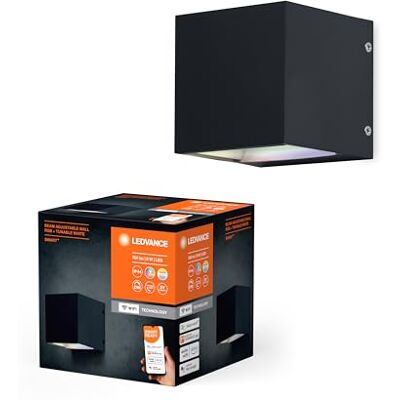 LEDVANCE SMART+ Beam utomhus WiFi vägglampa, 8W 750lm grå, med Tunable White (3000K till 6500K) och 16 miljoner färger, riktad strålvinkel, appkontrollerbar, kompatibel med Amazon och Google LEDVANCE SMART+ Beam utomhus WiFi vägglampa, 8W 750lm grå, med Tunable White (3000K till 6500K) och 16 miljoner färger, riktad strålvinkel, appkontrollerbar, kompatibel med Amazon och Google