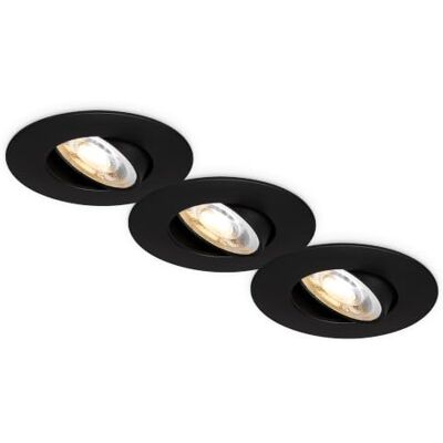 BRILONER 3-pack infällda LED-lampor, CCT, IP23, 90 mm, svart Neutral varm vit, spotlight, takspotar, infällda lampor, LED-spotlight, takspotlight, 68 mm, skärning, 2 700K-4000K BRILONER 3-pack infällda LED-lampor, CCT, IP23, 90 mm, svart Neutral varm vit, spotlight, takspotar, infällda lampor, LED-spotlight, takspotlight, 68 mm, skärning, 2 700K-4000K