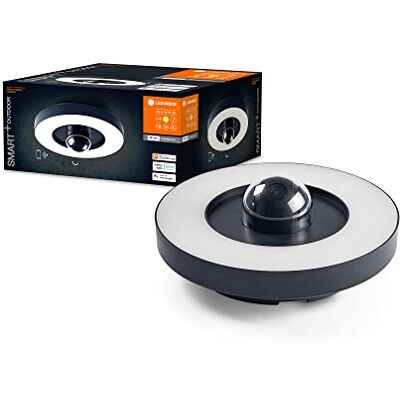 LEDVANCE SMART+ vägg- och taklampa utomhus + kamera, varmvit LED-ljus (3000K), högkvalitativt polykarbonathölje i mörkgrå, integrerad högtalare, minneskort, smart WiFi-teknik LEDVANCE SMART+ vägg- och taklampa utomhus + kamera, varmvit LED-ljus (3000K), högkvalitativt polykarbonathölje i mörkgrå, integrerad högtalare, minneskort, smart WiFi-teknik
