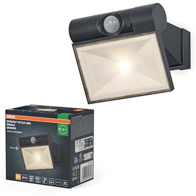 OSRAM ENDURA Style USB justerbar up-down enkel sensor IP44 mörkgrå OSRAM ENDURA Style USB justerbar up-down enkel sensor IP44 mörkgrå