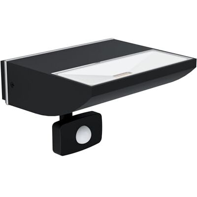 EGLO LED-vägglampa Sorronaro, utomhuslampa med rörelsedetektor, skymningssensor, vägglampa i svart aluminium, vit plast, LED-vägglampa varm vit, IP44 EGLO LED-vägglampa Sorronaro, utomhuslampa med rörelsedetektor, skymningssensor, vägglampa i svart aluminium, vit plast, LED-vägglampa varm vit, IP44