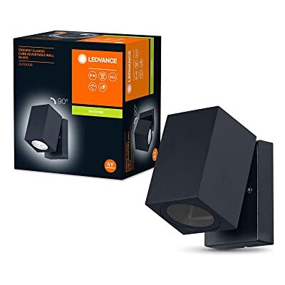 LEDVANCE ENDURA Classic Cube ADJ WALL utomhusvägglampa, svart, GU10-sockel (max 35W), kan förses med normal eller smart lampa, riktat huvud, IP44-skydd LEDVANCE ENDURA Classic Cube ADJ WALL utomhusvägglampa, svart, GU10-sockel (max 35W), kan förses med normal eller smart lampa, riktat huvud, IP44-skydd