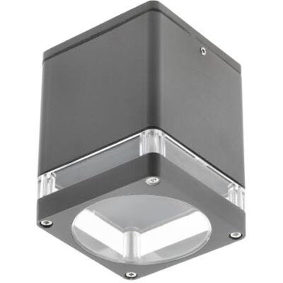GTV Riven fyrkantig taklampa utomhus, modern designvägglampa, aluminiumkropp, IP54, vattentät, GU10 Max 35 W, uttag för terrass och front, grafitfärg GTV Riven fyrkantig taklampa utomhus, modern designvägglampa, aluminiumkropp, IP54, vattentät, GU10 Max 35 W, uttag för terrass och front, grafitfärg