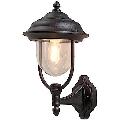 Konstsmide Parma 7223–750 vägglampa/B: 24 cm T: 26 cm H: 43 cm/1 x 75 W/IP43/lackerad aluminium/mattsvart Konstsmide Parma 7223–750 vägglampa/B: 24 cm T: 26 cm H: 43 cm/1 x 75 W/IP43/lackerad aluminium/mattsvart