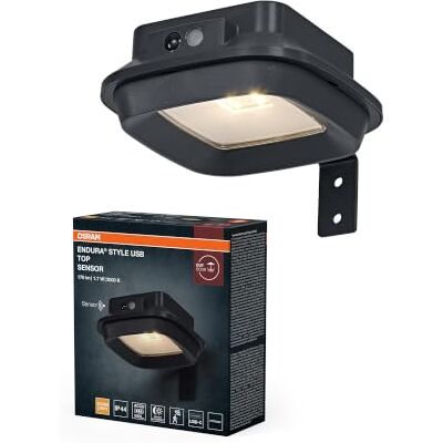 OSRAM ENDURA Style USB Wall Top Sensor IP44 mörkgrå OSRAM ENDURA Style USB Wall Top Sensor IP44 mörkgrå